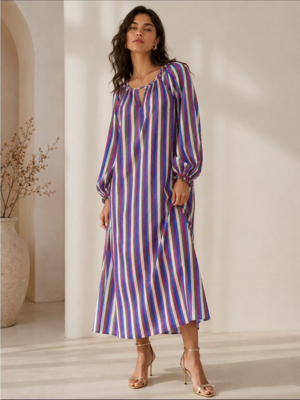 BODEN, multicolore striped dress!